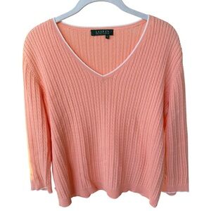 Ralph Lauren Women's Coral V-Neck Sweater